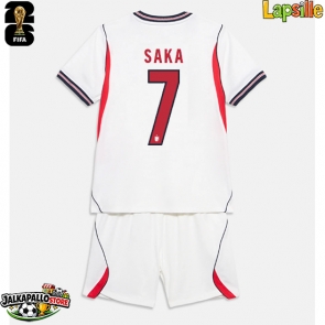 Englanti Bukayo Saka #7 Kotipaita Lapsille MM-kisat 2026 Lyhythihainen (+ shortsit)